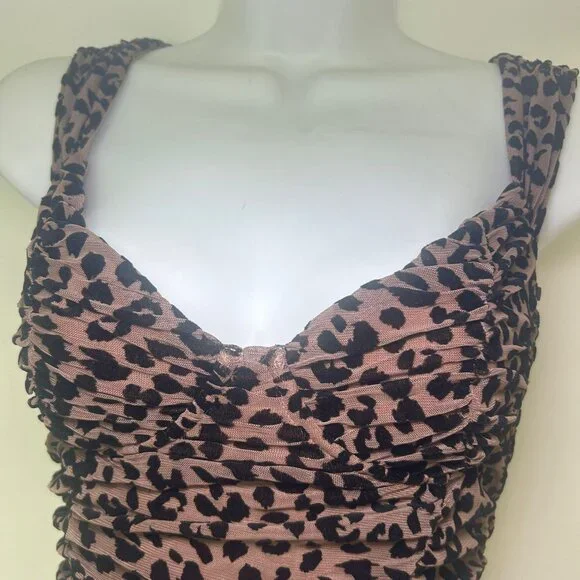 Majorelle - Tabitha Midi Dress - from revolve, animal print, Ruched, Size XS - Picture 7 of 9